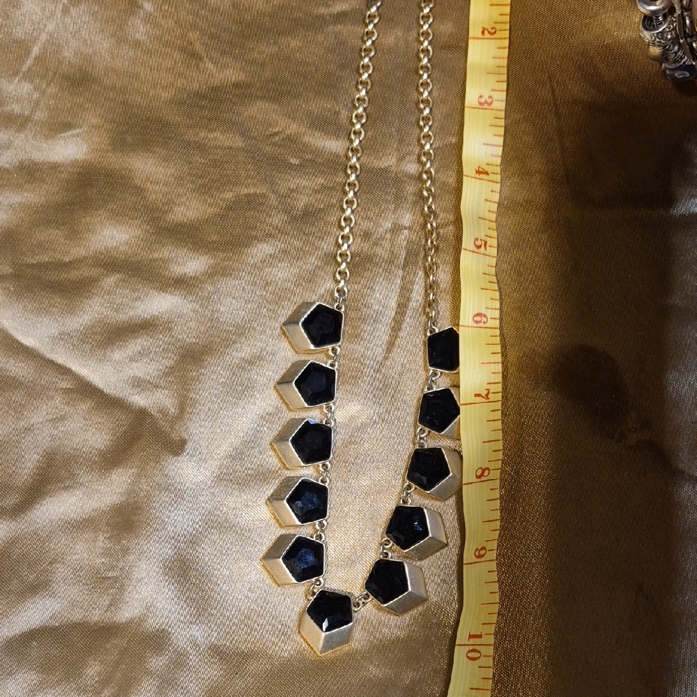 Spartina 449 Black and Gold Geometric Necklace - Picture 6 of 10